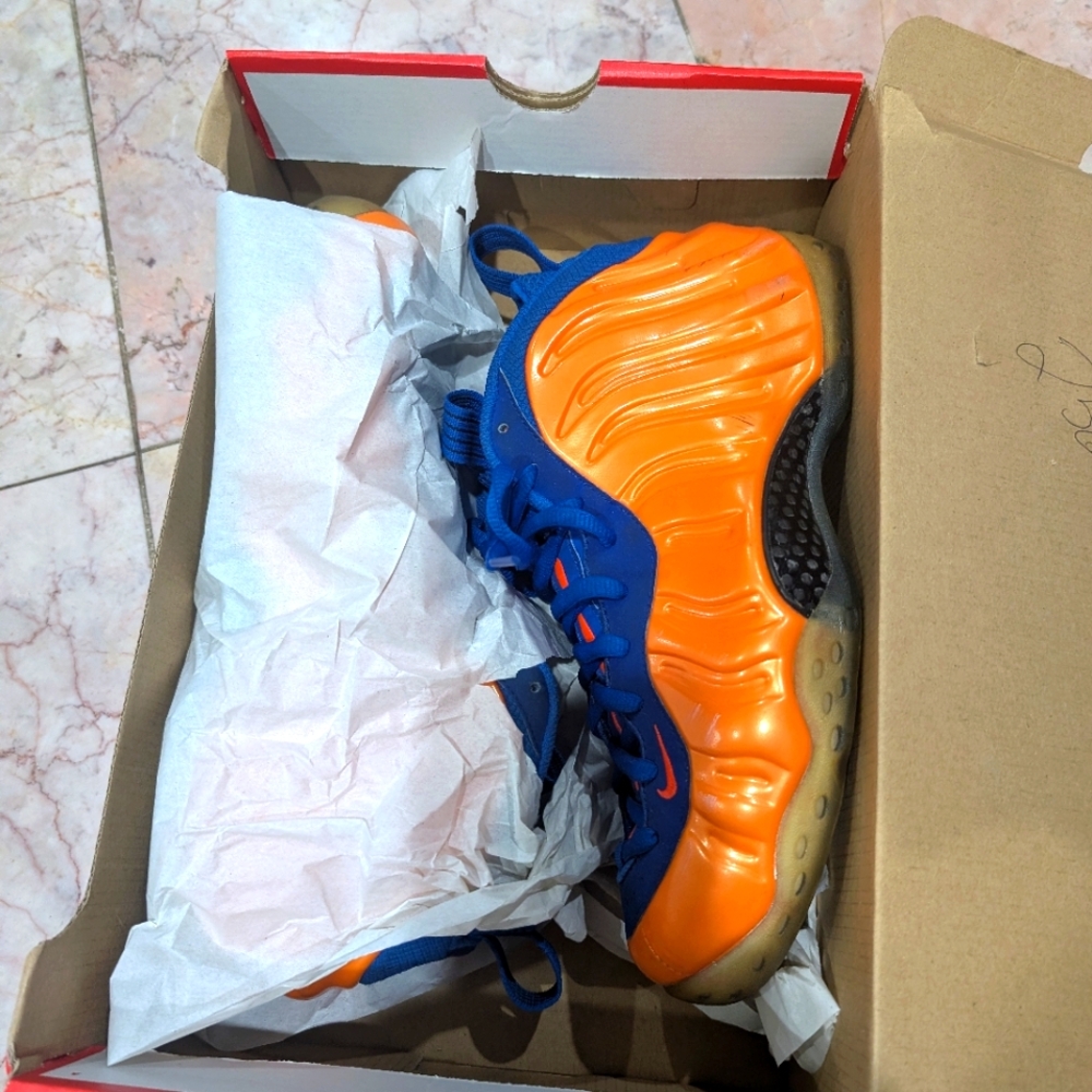 Nike Men's "Size 9" Air Foamposite Orange and Blue  Sneakers